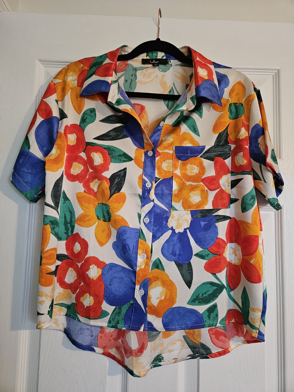 Lulus Multicolor Floral Button-Up Shirt